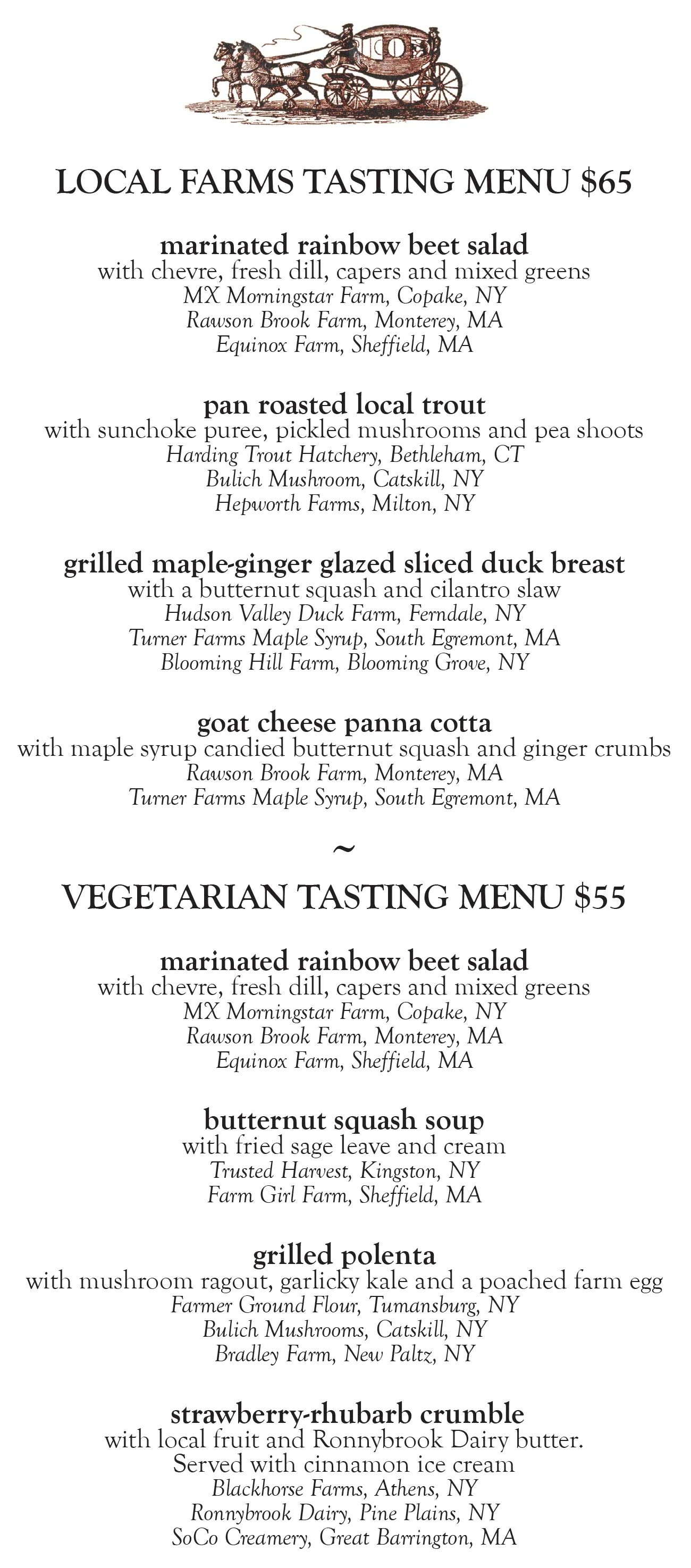 Tasting menu 2024